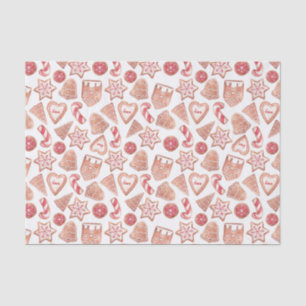 Papier Mousseline Aquarelle Festif Noël Sucre Motif Cookies