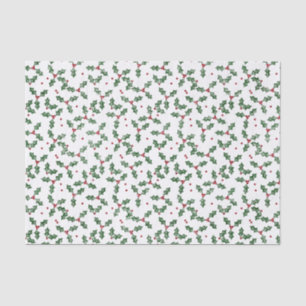 Papier Mousseline Aquarelle Festive Noël Holly