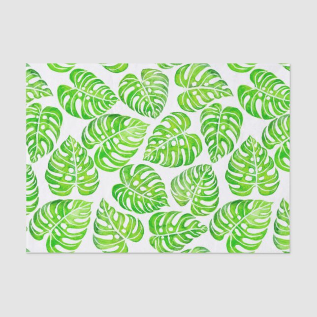 Papier Mousseline Aquarelle feuille Monstera (Recto)