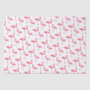 Papier Mousseline Aquarelle Flamant rose rose tropicale
