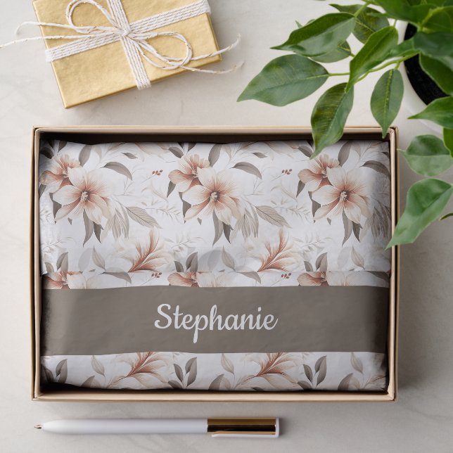 Papier Mousseline Aquarelle Fleur Sauvage Rose (Cadeau)