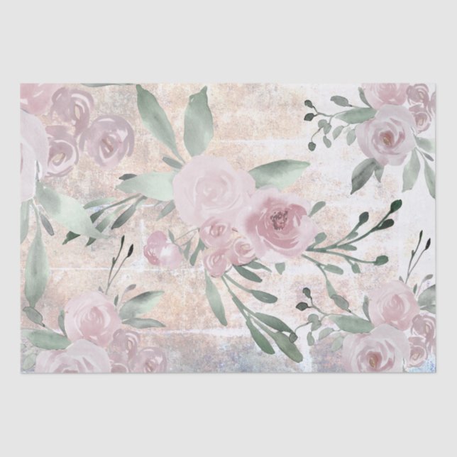 Papier Mousseline aquarelle florale (Recto)