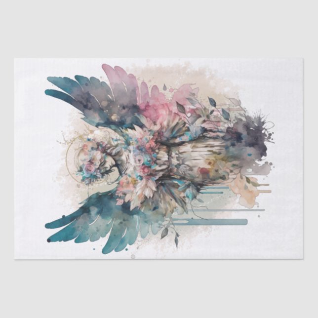 Papier Mousseline Aquarelle florale Angel (Recto)