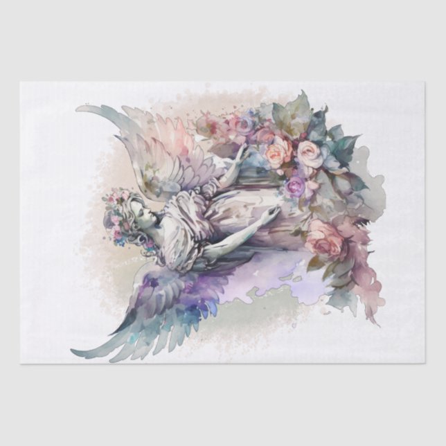 Papier Mousseline Aquarelle florale Angel (Recto)