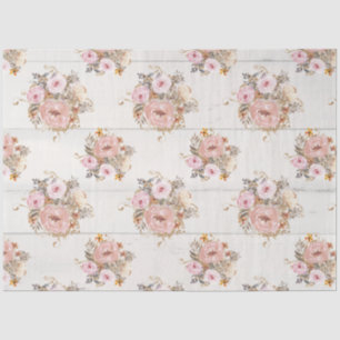 Papier Mousseline Aquarelle florale bouillie BOHO Découpage en bois