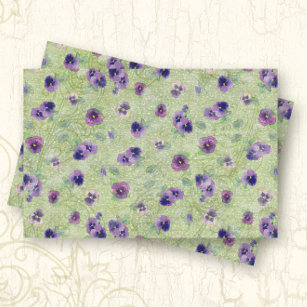 Papier Mousseline Aquarelle Florale Ressort Purple Pansement