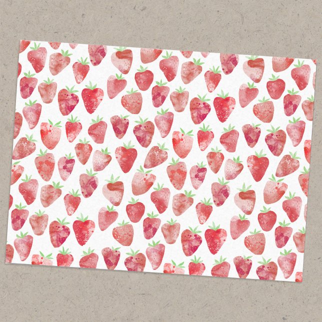 Papier Mousseline Aquarelle fraise (Créateur téléchargé)