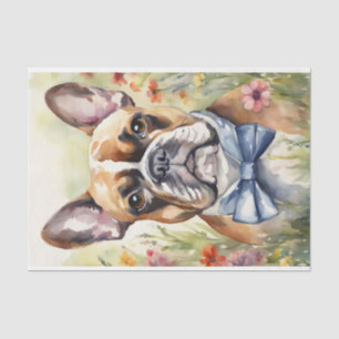 Papier Mousseline Aquarelle French Bulldog dans la page de découpage