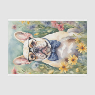 Papier Mousseline Aquarelle French Bulldog dans la page de découpage