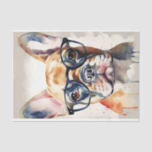 Papier Mousseline Aquarelle French Bulldog dans la page de découpage