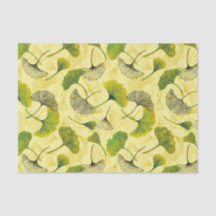 Aquarelle Ginkgo Biloba Motif Feuille Botanique