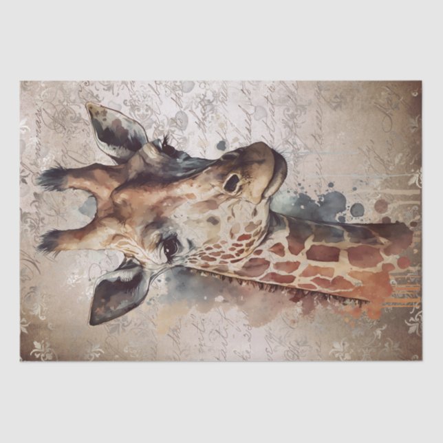 Papier Mousseline Aquarelle Giraffe (Recto)