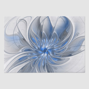 Papier Mousseline Aquarelle gris bleu Abstrait Fractal Art Flower