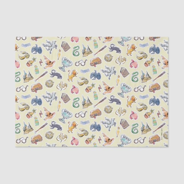 Papier Mousseline Aquarelle Harry Potter Icons (Recto)