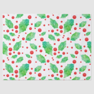 Papier Mousseline Aquarelle Holly Motif