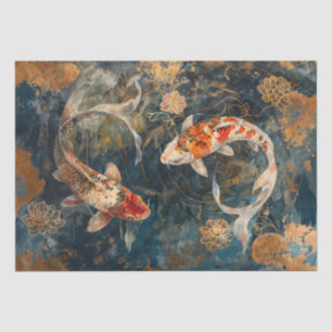 Papier Mousseline Aquarelle Koi Fish Illustration