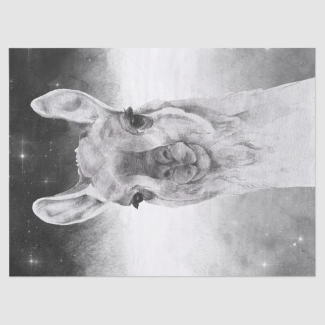 Papier Mousseline Aquarelle Llama (Recto)