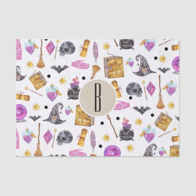 Papier Mousseline Aquarelle magique Halloween Fortune lunaire (Recto)