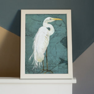 Papier Mousseline Aquarelle marine Heron Fish Beach Découpage