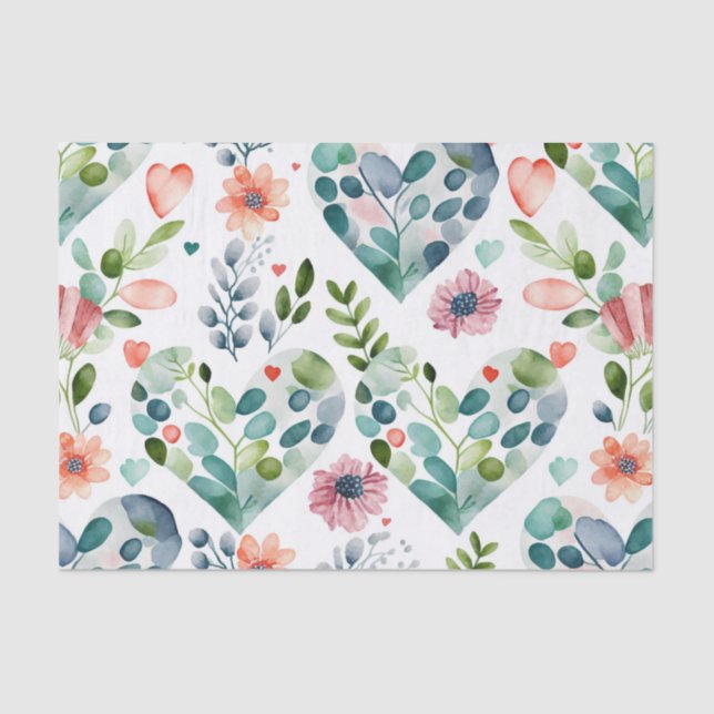 Papier Mousseline Aquarelle mignonne fleurs motif (Recto)