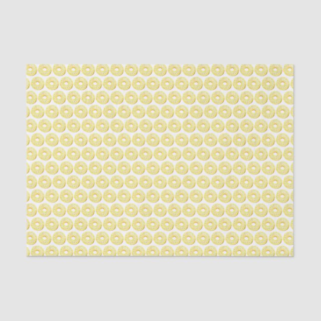 Papier Mousseline Aquarelle mignonne Jaune arroser Motif des beignet (Recto)