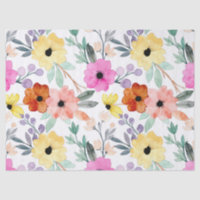 Aquarelle moderne Floral Fleurs Botaniques Jeter