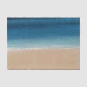 Papier Mousseline Aquarelle moderne Gold Blue Beach