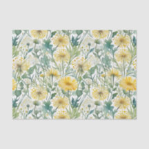 Aquarelle moderne Jaune Dandelions Motif Floral