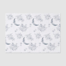 Aquarelle Moon & Botanical Art Motif Blue-Grey