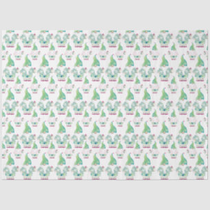 Papier Mousseline Aquarelle Motif Gnome Tropical