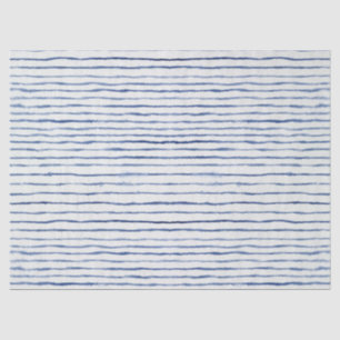 Papier Mousseline Aquarelle Motif rayé moderne bleu et blanc