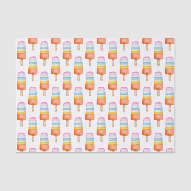 Papier Mousseline Aquarelle multicouleur Popsicle (Recto)