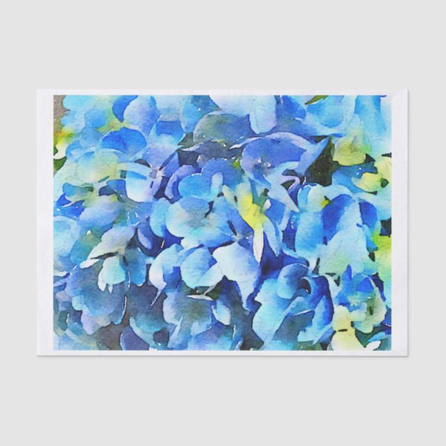 Papier Mousseline Aquarelle Nikko Blue Hydrangea (Recto)