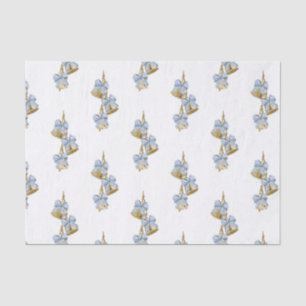 Papier Mousseline Aquarelle Noël bleu Chinoiserie Bow Bells