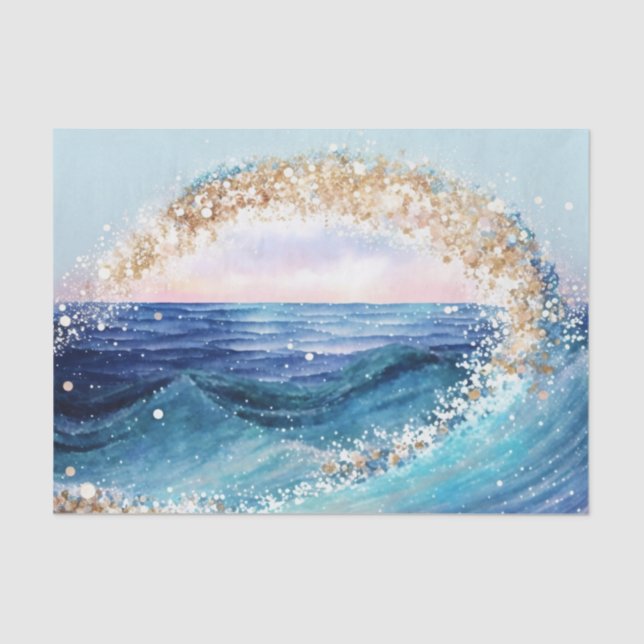 Papier Mousseline Aquarelle Ocean Waves (Recto)
