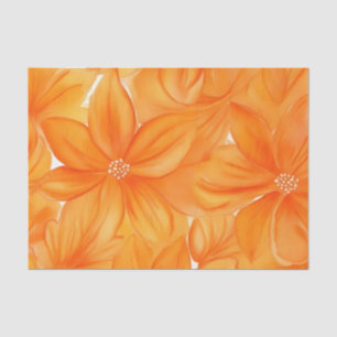 Papier Mousseline Aquarelle orange floral botanique dynamique