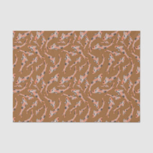 Papier Mousseline Aquarelle Orange Koi Motif de poisson
