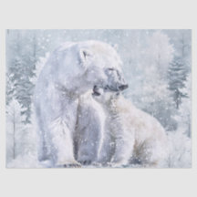 Aquarelle ours polaire et ourson
