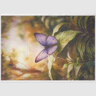 Papier Mousseline Aquarelle Papillon pourpre Coucher de soleil
