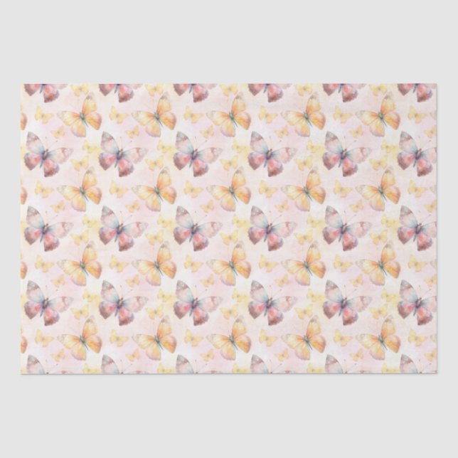 Papier Mousseline Aquarelle Papillon Whimsy (Recto)