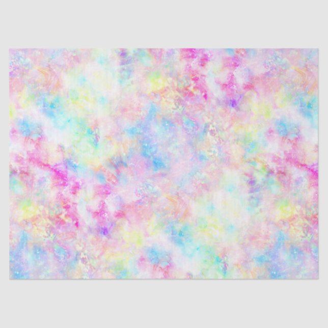 Papier Mousseline Aquarelle Pastel Rainbow Tie Dye (Recto)