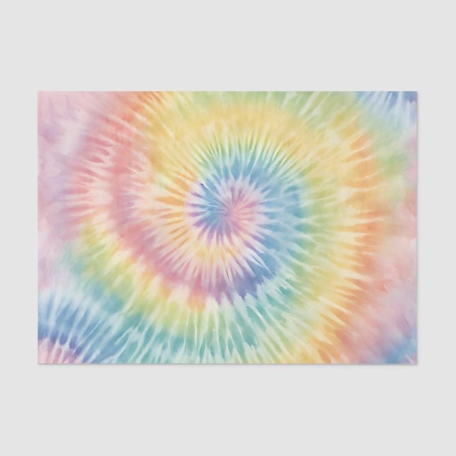 Papier Mousseline Aquarelle Pastel Rainbow Tie Dye (Recto)