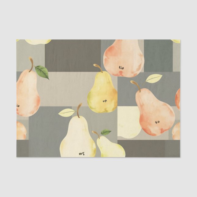Papier Mousseline Aquarelle Patchwork Motif (Recto)