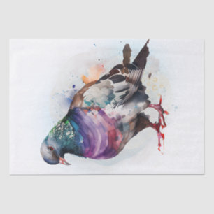 Papier Mousseline Aquarelle Pigeon Bird
