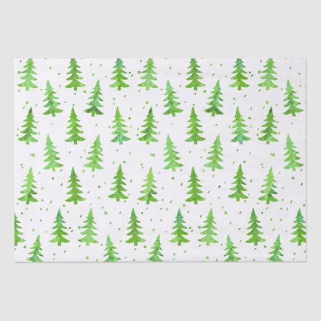 Papier Mousseline Aquarelle Pine Arbres (Recto)