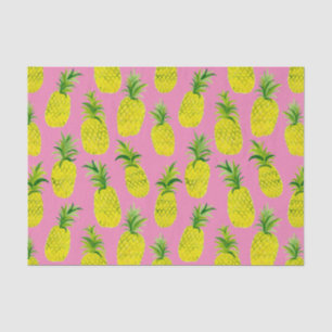 Papier Mousseline Aquarelle Pineappy Party Pink Green Cadeau