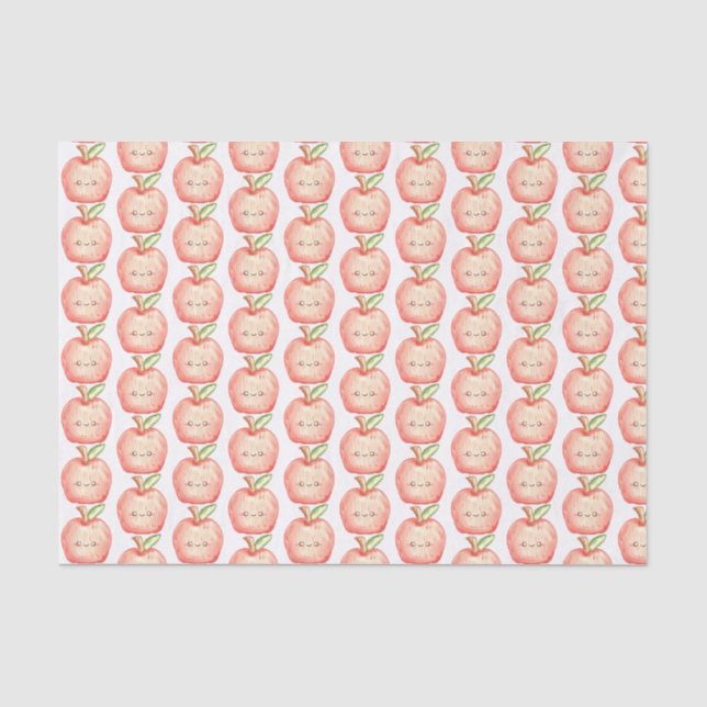 Papier Mousseline Aquarelle pomme de fruits (Recto)
