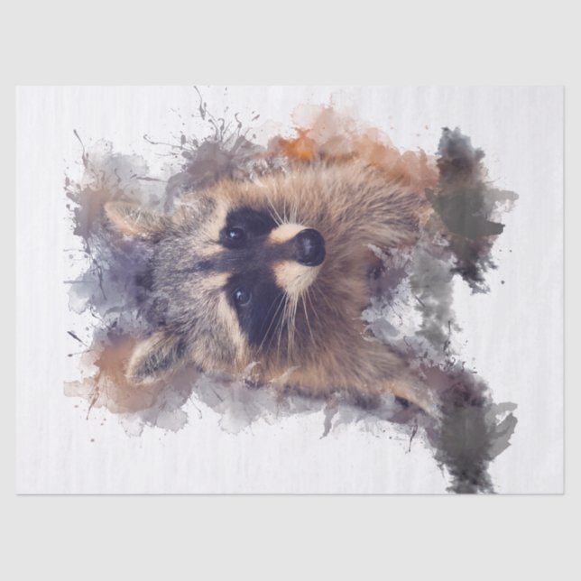 Papier Mousseline Aquarelle Raccoon (Recto)