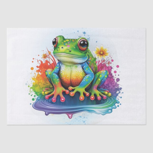 Papier Mousseline Aquarelle Rainbow Frog (Recto)