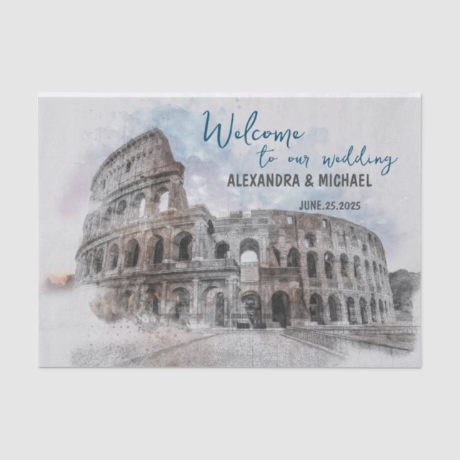 Papier Mousseline Aquarelle Rome, Italie (Recto)